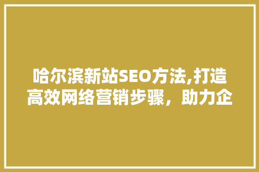 哈尔滨新站SEO方法,打造高效网络营销步骤，助力企业腾飞