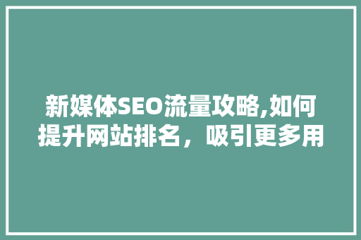 新媒体SEO流量攻略,如何提升网站排名，吸引更多用户