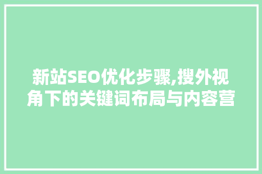 新站SEO优化步骤,搜外视角下的关键词布局与内容营销