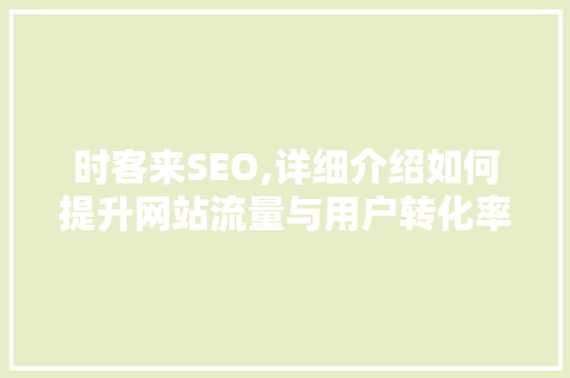 时客来SEO,详细介绍如何提升网站流量与用户转化率