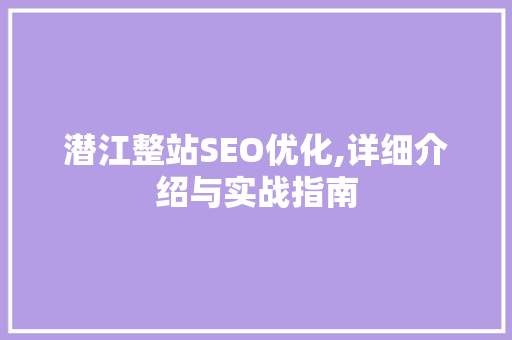 潜江整站SEO优化,详细介绍与实战指南