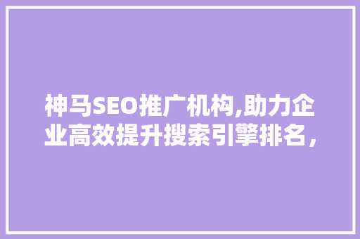 神马SEO推广机构,助力企业高效提升搜索引擎排名，打造网络营销新格局
