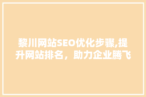 黎川网站SEO优化步骤,提升网站排名，助力企业腾飞