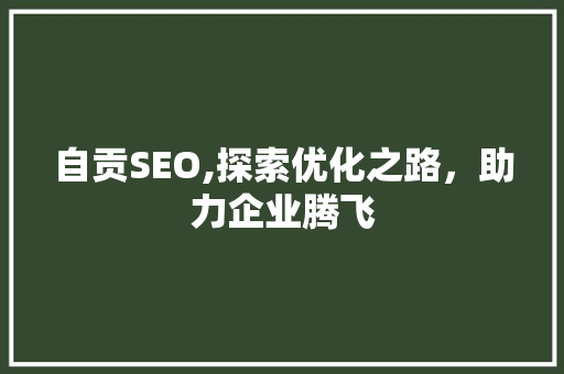 自贡SEO,探索优化之路，助力企业腾飞