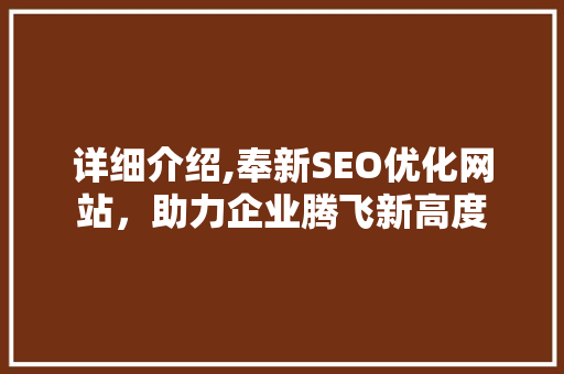 详细介绍,奉新SEO优化网站，助力企业腾飞新高度