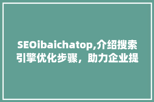 SEOibaichatop,介绍搜索引擎优化步骤，助力企业提升在线竞争力
