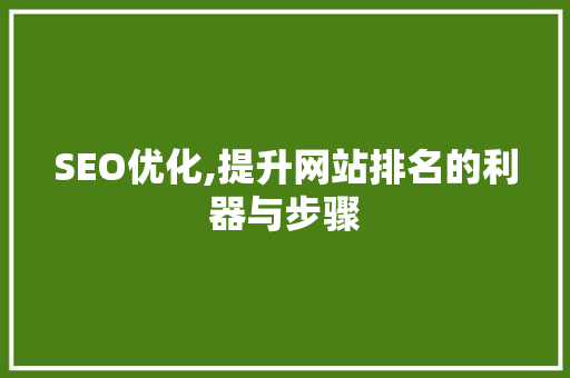 SEO优化,提升网站排名的利器与步骤  第1张