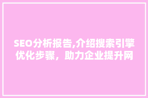 SEO分析报告,介绍搜索引擎优化步骤，助力企业提升网站排名