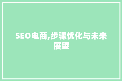 SEO电商,步骤优化与未来展望