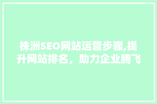 株洲SEO网站运营步骤,提升网站排名，助力企业腾飞  第1张