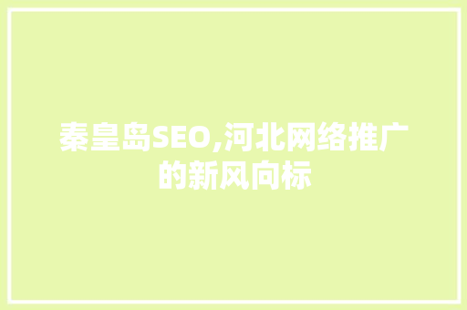 秦皇岛SEO,河北网络推广的新风向标