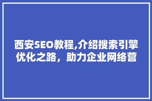 西安SEO教程,介绍搜索引擎优化之路，助力企业网络营销