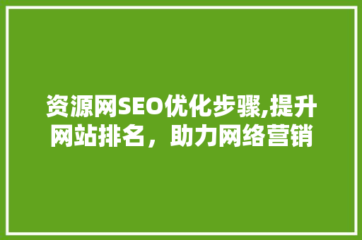 资源网SEO优化步骤,提升网站排名，助力网络营销