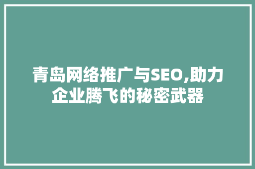 青岛网络推广与SEO,助力企业腾飞的秘密武器