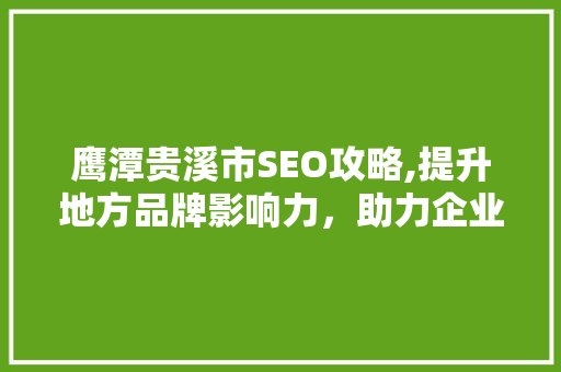 鹰潭贵溪市SEO攻略,提升地方品牌影响力，助力企业发展