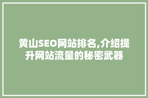 黄山SEO网站排名,介绍提升网站流量的秘密武器