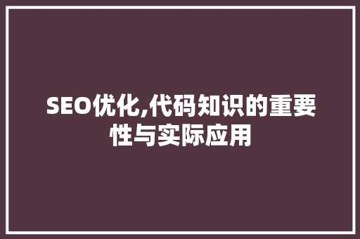 SEO优化,代码知识的重要性与实际应用