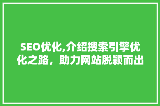 SEO优化,介绍搜索引擎优化之路，助力网站脱颖而出