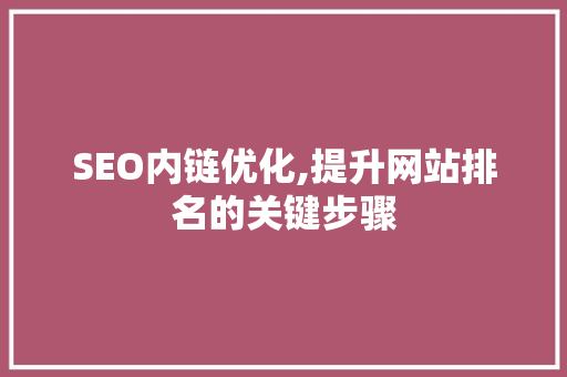 SEO内链优化,提升网站排名的关键步骤