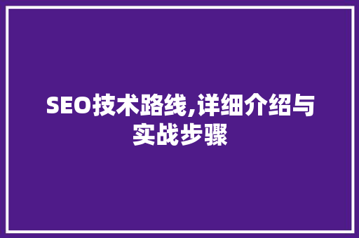 SEO技术路线,详细介绍与实战步骤