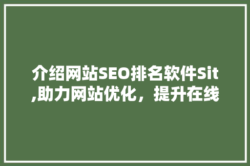介绍网站SEO排名软件Sit,助力网站优化，提升在线竞争力