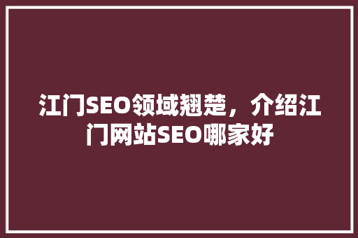 江门SEO领域翘楚，介绍江门网站SEO哪家好