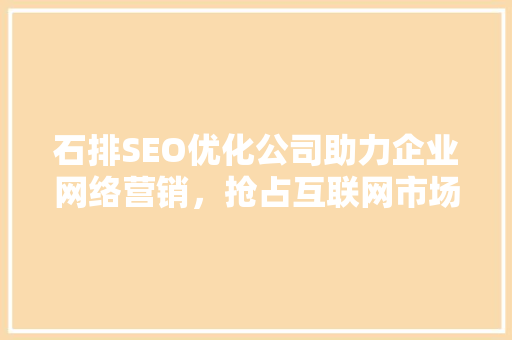 石排SEO优化公司助力企业网络营销，抢占互联网市场先机  第1张