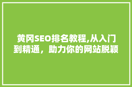 黄冈SEO排名教程,从入门到精通，助力你的网站脱颖而出  第1张