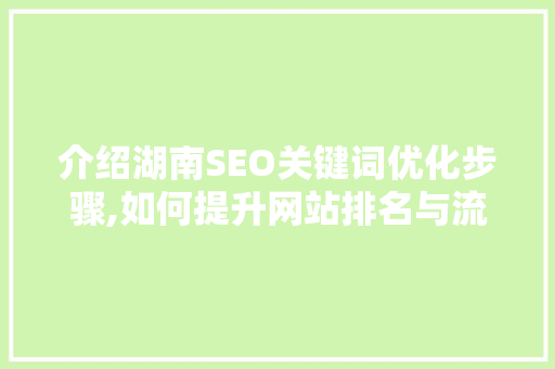 介绍湖南SEO关键词优化步骤,如何提升网站排名与流量