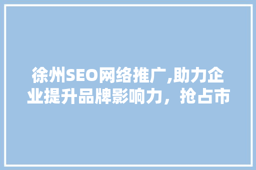徐州SEO网络推广,助力企业提升品牌影响力，抢占市场份额