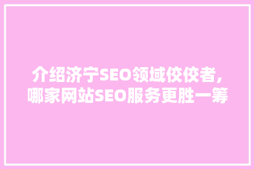 介绍济宁SEO领域佼佼者,哪家网站SEO服务更胜一筹