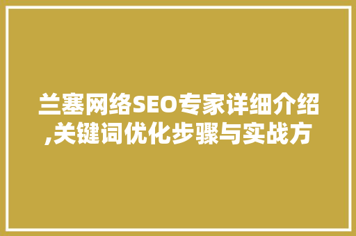 兰塞网络SEO专家详细介绍,关键词优化步骤与实战方法