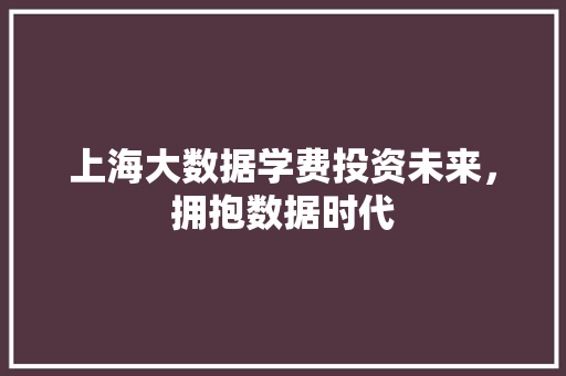 上海大数据学费投资未来，拥抱数据时代