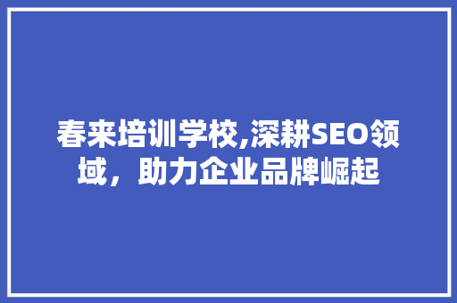 春来培训学校,深耕SEO领域，助力企业品牌崛起