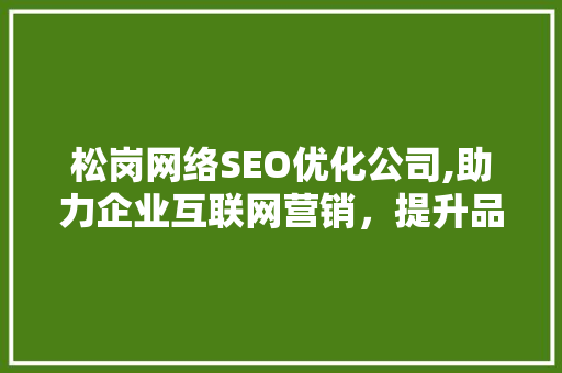 松岗网络SEO优化公司,助力企业互联网营销，提升品牌影响力