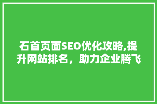 石首页面SEO优化攻略,提升网站排名，助力企业腾飞