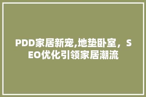 PDD家居新宠,地垫卧室，SEO优化引领家居潮流