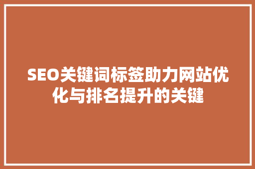 SEO关键词标签助力网站优化与排名提升的关键