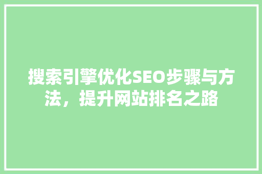 搜索引擎优化SEO步骤与方法，提升网站排名之路
