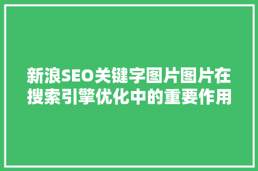 新浪SEO关键字图片图片在搜索引擎优化中的重要作用