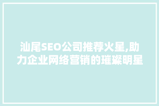 汕尾SEO公司推荐火星,助力企业网络营销的璀璨明星