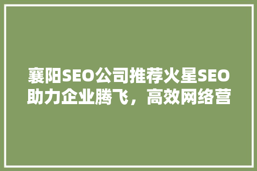 襄阳SEO公司推荐火星SEO助力企业腾飞，高效网络营销步骤