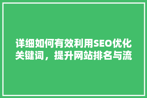 详细如何有效利用SEO优化关键词，提升网站排名与流量