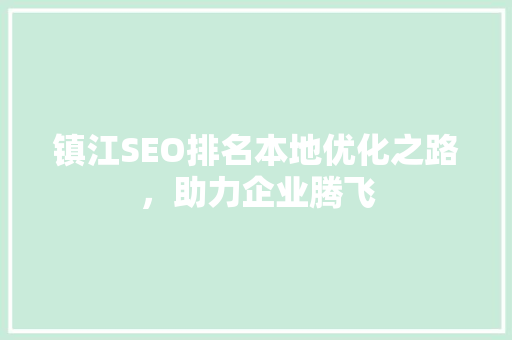 镇江SEO排名本地优化之路，助力企业腾飞