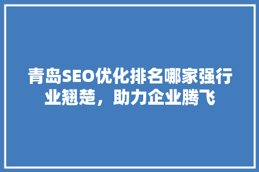 青岛SEO优化排名哪家强行业翘楚，助力企业腾飞