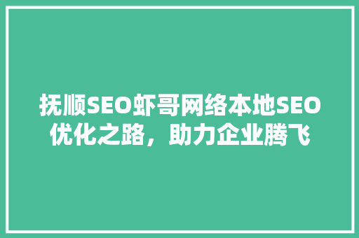 抚顺SEO虾哥网络本地SEO优化之路，助力企业腾飞