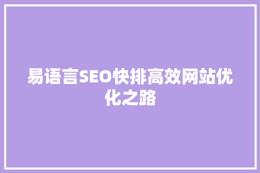 易语言SEO快排高效网站优化之路