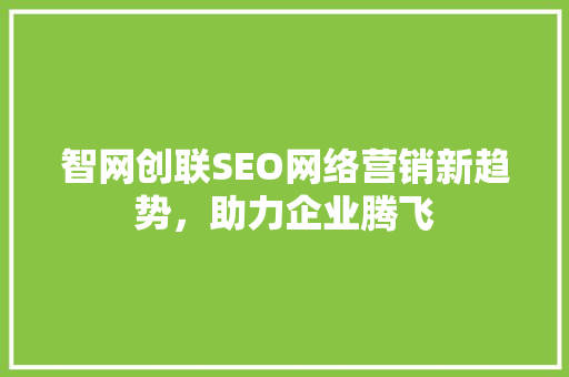 智网创联SEO网络营销新趋势，助力企业腾飞