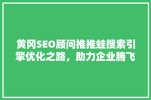 黄冈SEO顾问推推蛙搜索引擎优化之路，助力企业腾飞