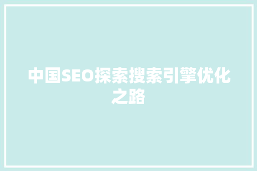 中国SEO探索搜索引擎优化之路  第1张